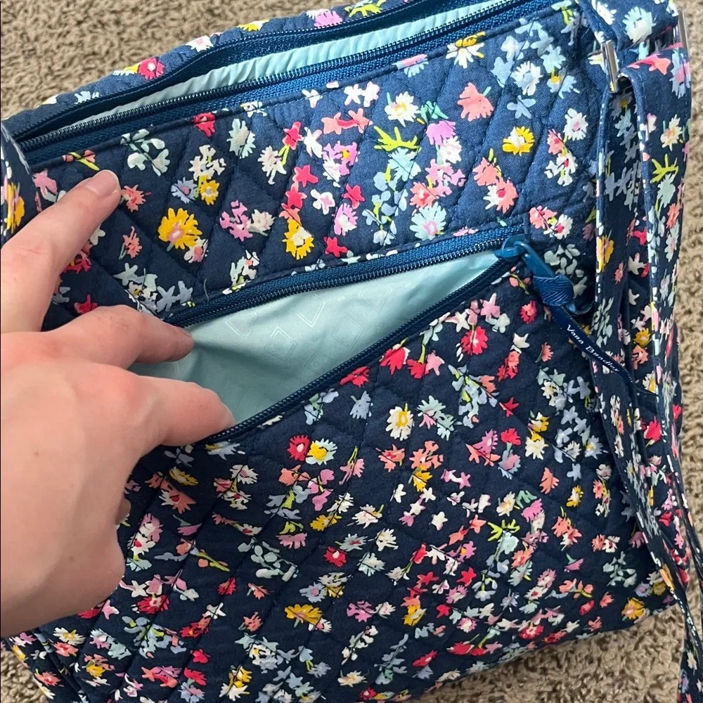 Vera Bradley Navy Floral Crossbody Messenger Bag - Picture 10 of 12